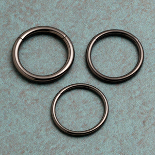 Black PVD Titanium Hinged Segment Ring