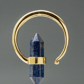 Brass Hangers with Lapis Pendant