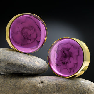 Purple Epoxy and Brass Plugs