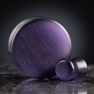 Purple Cat Eye Double Flare Glass Plugs