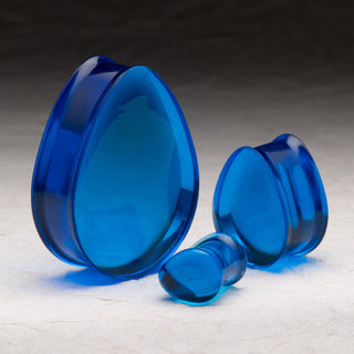 Blue Acrylic Resin Teardrop Plugs