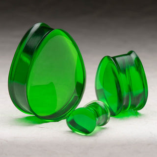 Green Acrylic Resin Teardrop Plugs