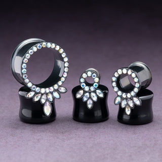 Steel Double Flare Tunnels with Marquise CZ *Discontinued*