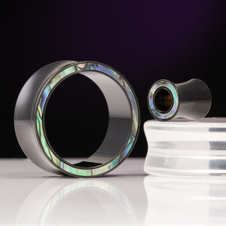 Steel Plugs with Abalone Inlay