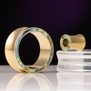 Steel Plugs with Abalone Inlay