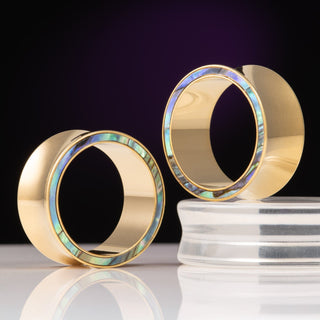 Steel Plugs with Abalone Inlay