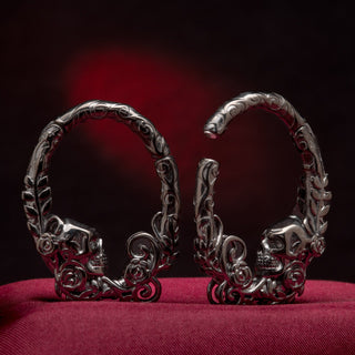 Steel Hangers with Skull and Rose Vines