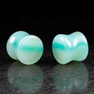 Green Agate Double Flare Plugs