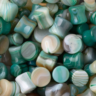 Green Agate Double Flare Plugs
