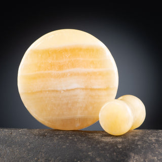 Yellow Jade Double Flare Plugs