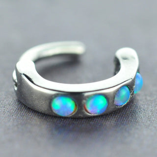 Rook/Daith Clicker with Blue Opal Gems