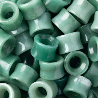 Green Aventurine Double Flare Tunnels *Discontinued* 47mm