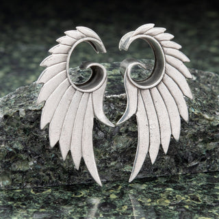 White Brass Open Plugs with Feather Wings
