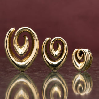 Spiral Teardrop Brass Tunnels