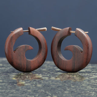 Narra Wood Wave Earrings Hangers