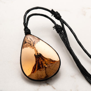 Volcano Wood and Epoxy Necklace