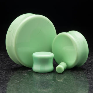 Apple Green Glass Plugs