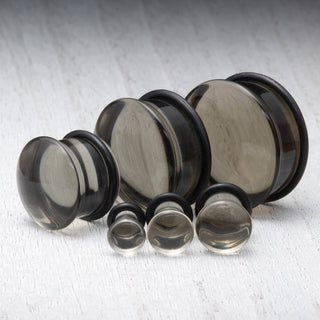 Smoke Black Single Flare Glass Plugs
