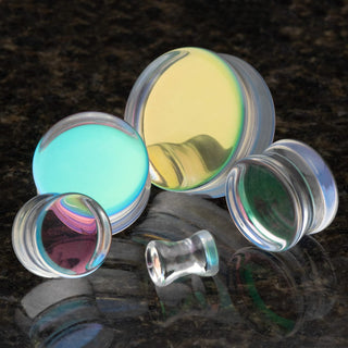 Rainbow Flash Glass Plugs