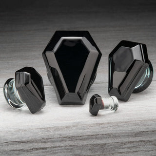 Black Glass Coffin Plugs
