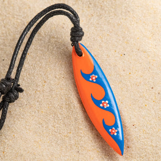 Painted Wood Surf Necklace