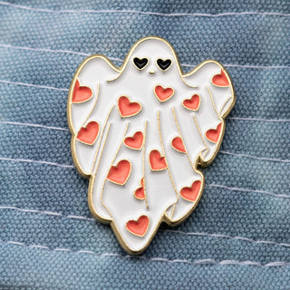 Boo-tiful Ghost with Hearts Pin
