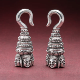 Four Sided Buddha White Brass Ear Weights Hangers