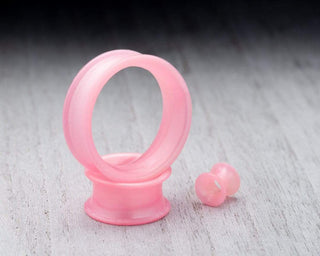 Pearl Pink Thin Silicone Tunnels *Discontinued* - 11mm