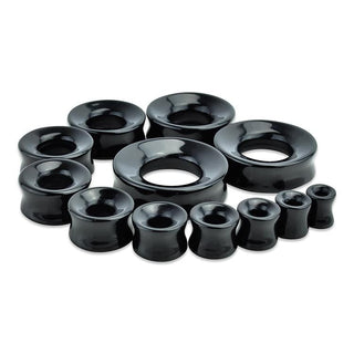 Black Obsidian (Volcanic Glass) Tunnels *Discontinued* - 47mm