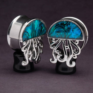 Jellyfish with Abalone Steel Plugs