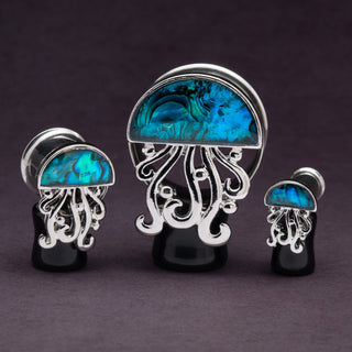 Jellyfish with Abalone Steel Plugs *Discontinued* - 22mm