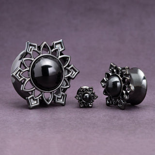 Black Steel Plugs with Onyx Center *Discontinued*