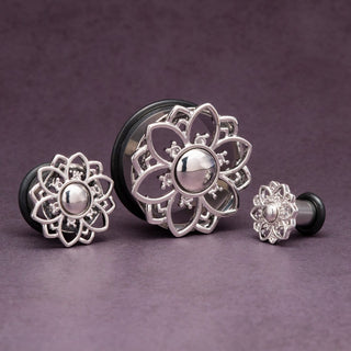 Single Flare Steel Tunnels with Domed Center Flower *Discontinued*