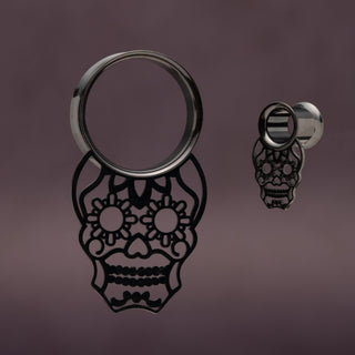 Black Stainless Steel Sugar Skull Tunnels