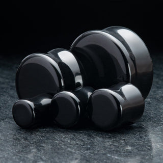 Black Obsidian (Volcanic Glass) Plugs