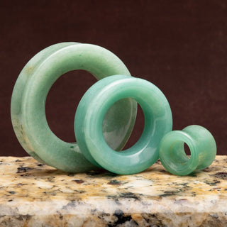 Green Aventurine Double Flare Tunnels *Discontinued* 47mm