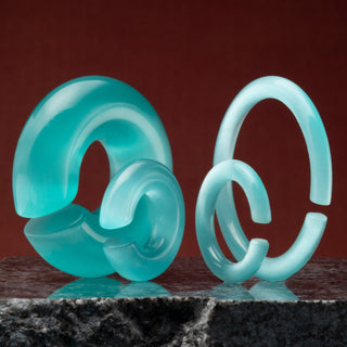 Aqua Glass Cat Eye Hoops