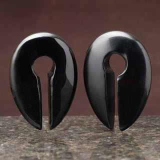 Black Obsidian (Volcanic Glass) Keyhole Weight Hangers