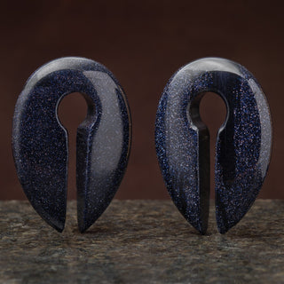 Blue Goldstone Keyhole Weight Hangers