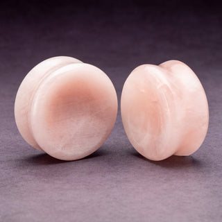 Rose Quartz Concave Plugs