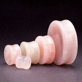 Rose Quartz Concave Plugs