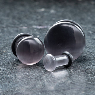 Black Glass Cat Eye Single Flare Plugs *Discontinued*