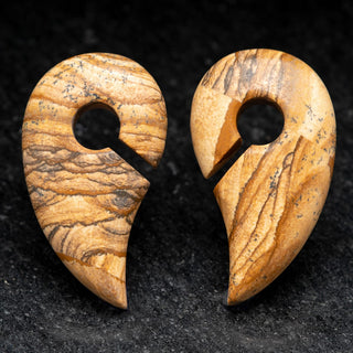 Picture Jasper Curved Teardrop Weight Hangers