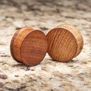 African Padauk Wood Double Flare Plugs