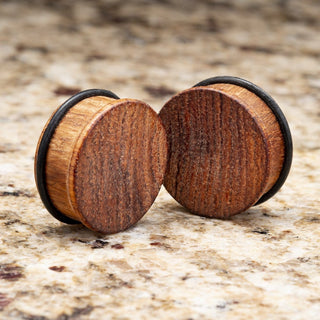 African Padauk Wood Single Flare Plugs