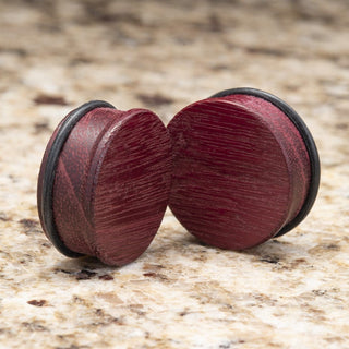 Purple Heart Wood Single Flare Plugs