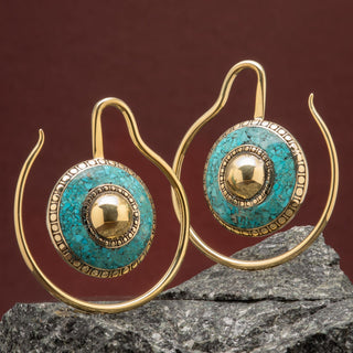 Brass Weights with Round Turquoise