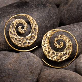 Hammered Spiral Brass Hangers