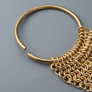 Brass Hoop Hangers with Chain Mail Dangles