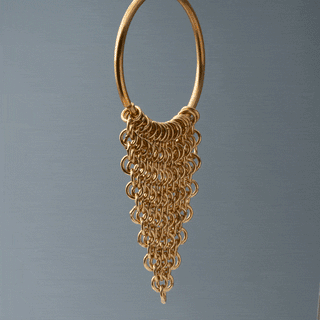 Brass Hoop Hangers with Chain Mail Dangles